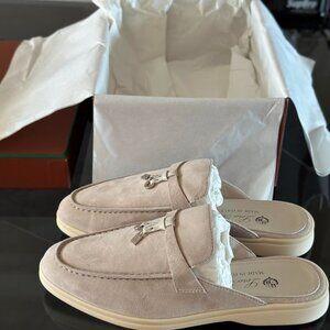 Loro Piana suede women's casual and comfortable flat slippers